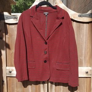Nautical red and navy striped Talbots blazer